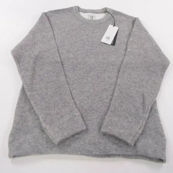 C.P. (CP) Company NWT Knitted Wool Blend Crew Neck Sweater Size 48 S Solid Gray